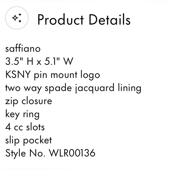 NWOT Kate Spade Staci Medium L-zip Card Holder. Black. Retail $139. - Picture 5 of 10